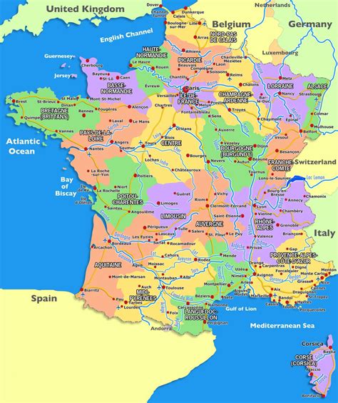 france map regions and cities 2018